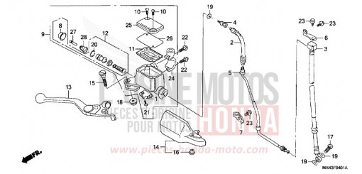 MAITRE-CYLINDRE FREIN AV. (2) NX650V de 1997